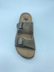 SANDALIA BIO CON DOS HEBILLAS EN PIEL KAKI