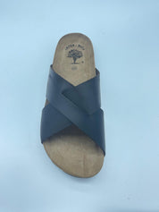 SANDALIA BIO CRUZADA EN PIEL MARRÓN