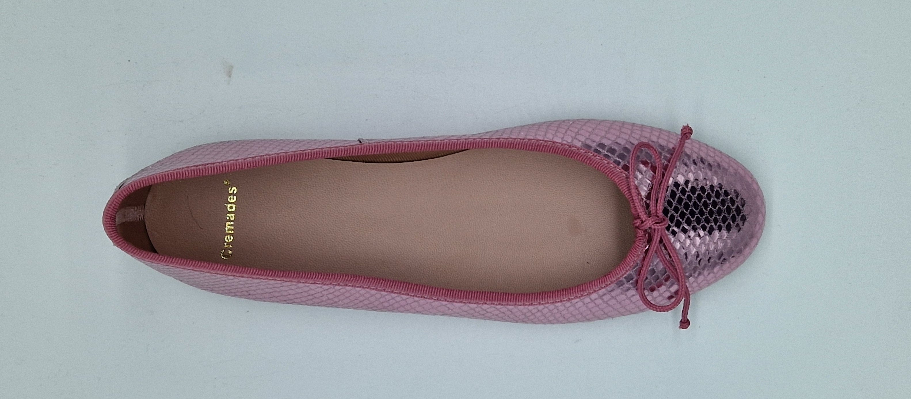 BAILARINA CLÁSICA EN PIEL METALIZADA CORAL