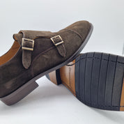 2 HEBILLAS EN SERRAJE MARRÓN - 70000