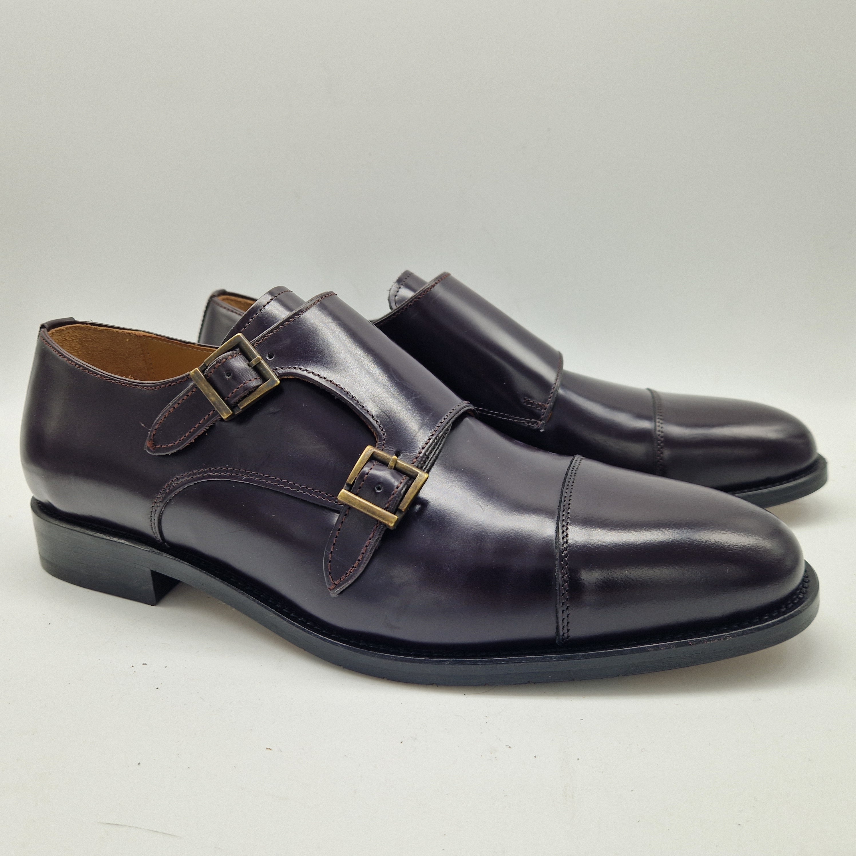 2 HEBILLAS EN PIEL BURDEOS - 70002