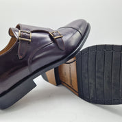 2 HEBILLAS EN PIEL BURDEOS - 70002