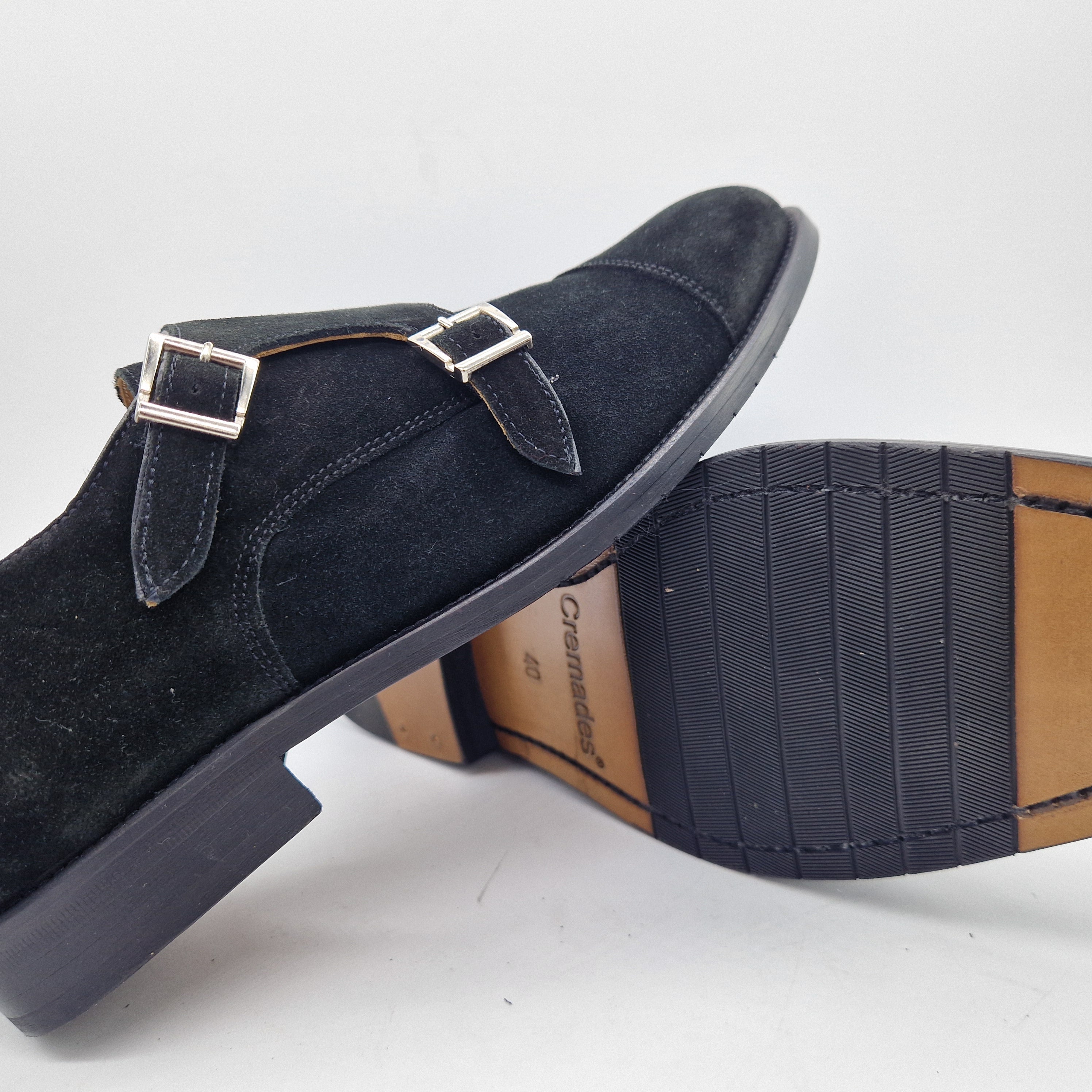 2 HEBILLAS EN SERRAJE NEGRO - 70064