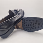 CASTELLANO DE BORLAS EN PIEL NEGRA - 70286