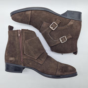 BOTÍN EN SERRAJE MARRÓN