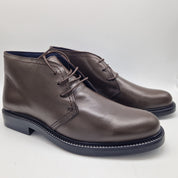 BOTÍN DE CORDONES EN PIEL MARRÓN