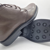 BOTÍN DE CORDONES EN PIEL MARRÓN