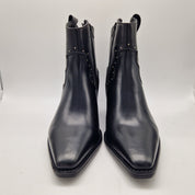 BOTÍN COW EN PIEL NEGRA