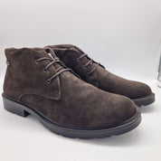 BOTITA DE CORDONES EN SERRAJE MARRÓN