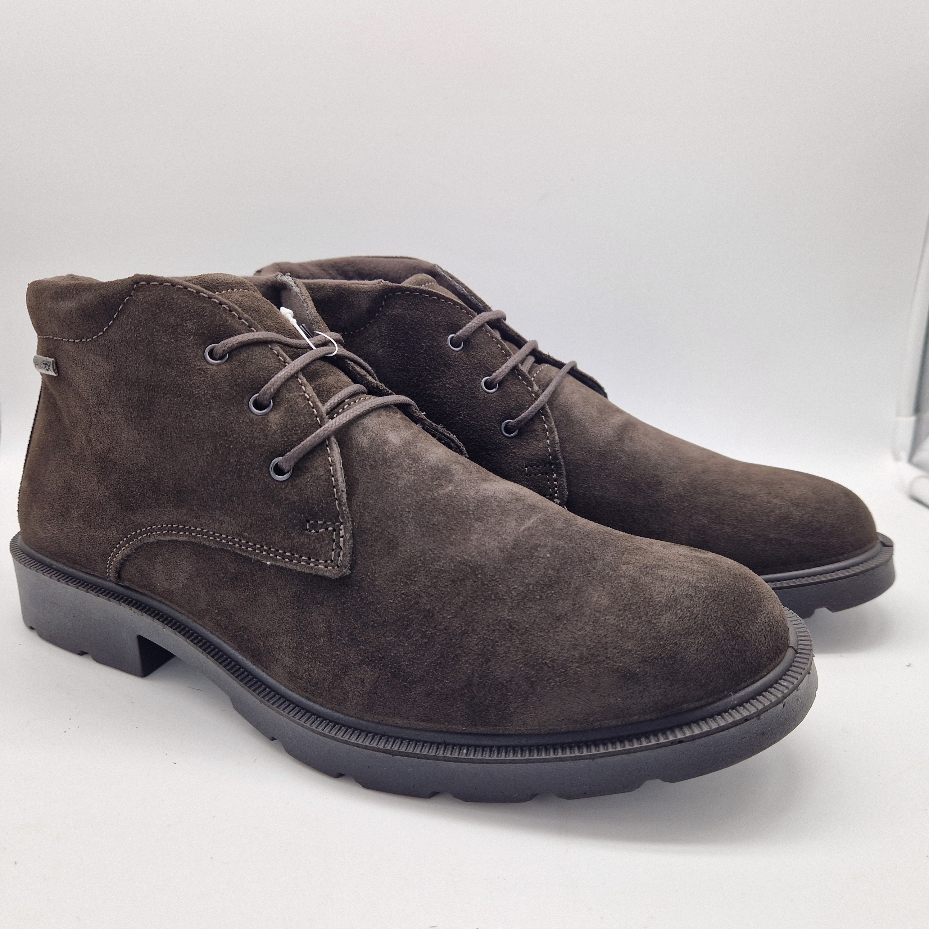 BOTITA DE CORDONES EN SERRAJE MARRÓN