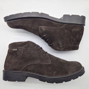 BOTITA DE CORDONES EN SERRAJE MARRÓN