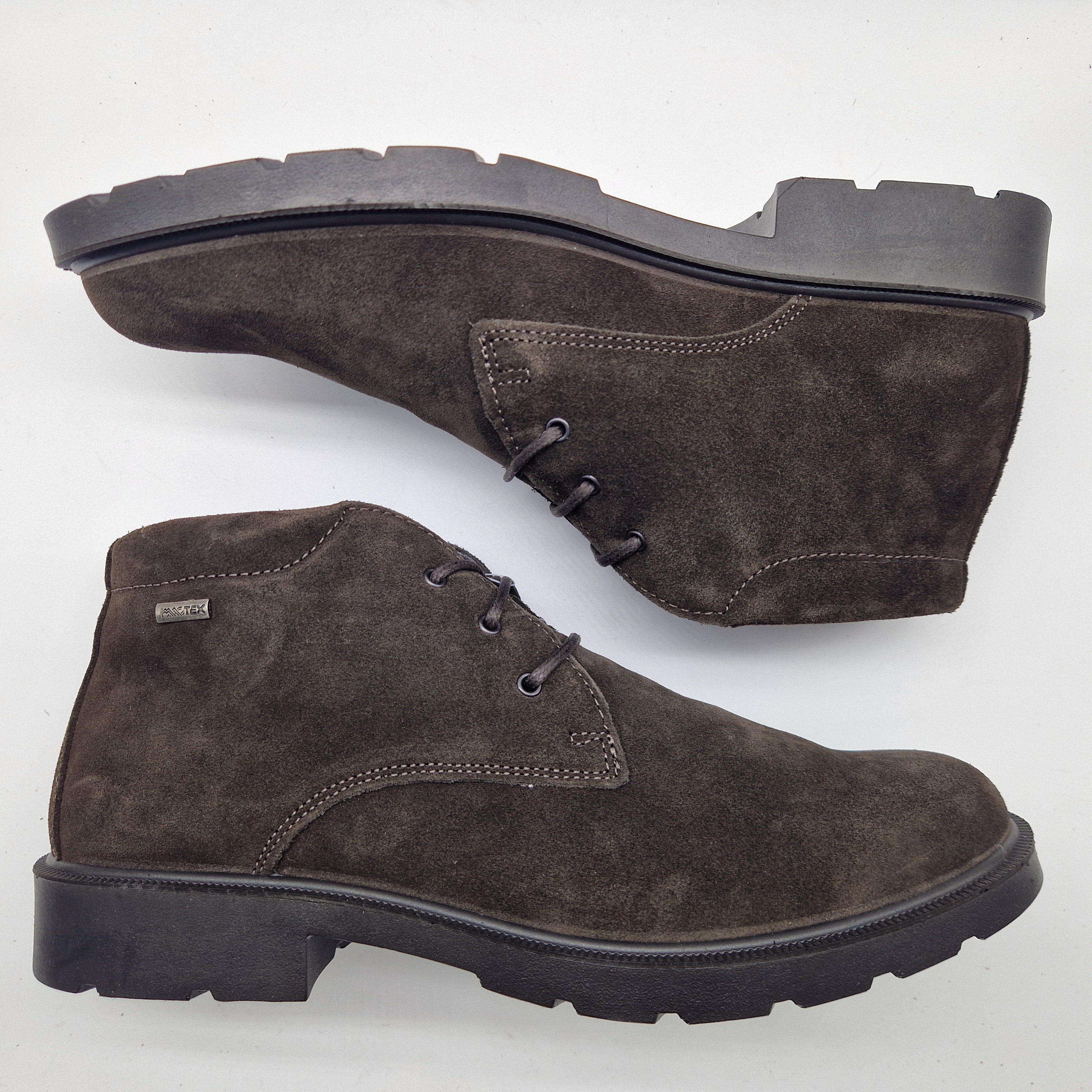 BOTITA DE CORDONES EN SERRAJE MARRÓN