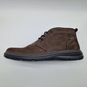 BOTITA DE CORDONES EN SERRAJE MARRÓN