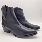 BOTÍN COW EN PIEL NEGRA