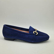 MOCASÍN CON ESTRIBO EN ANTE AZUL