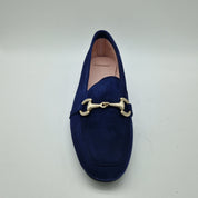 MOCASÍN CON ESTRIBO EN ANTE AZUL