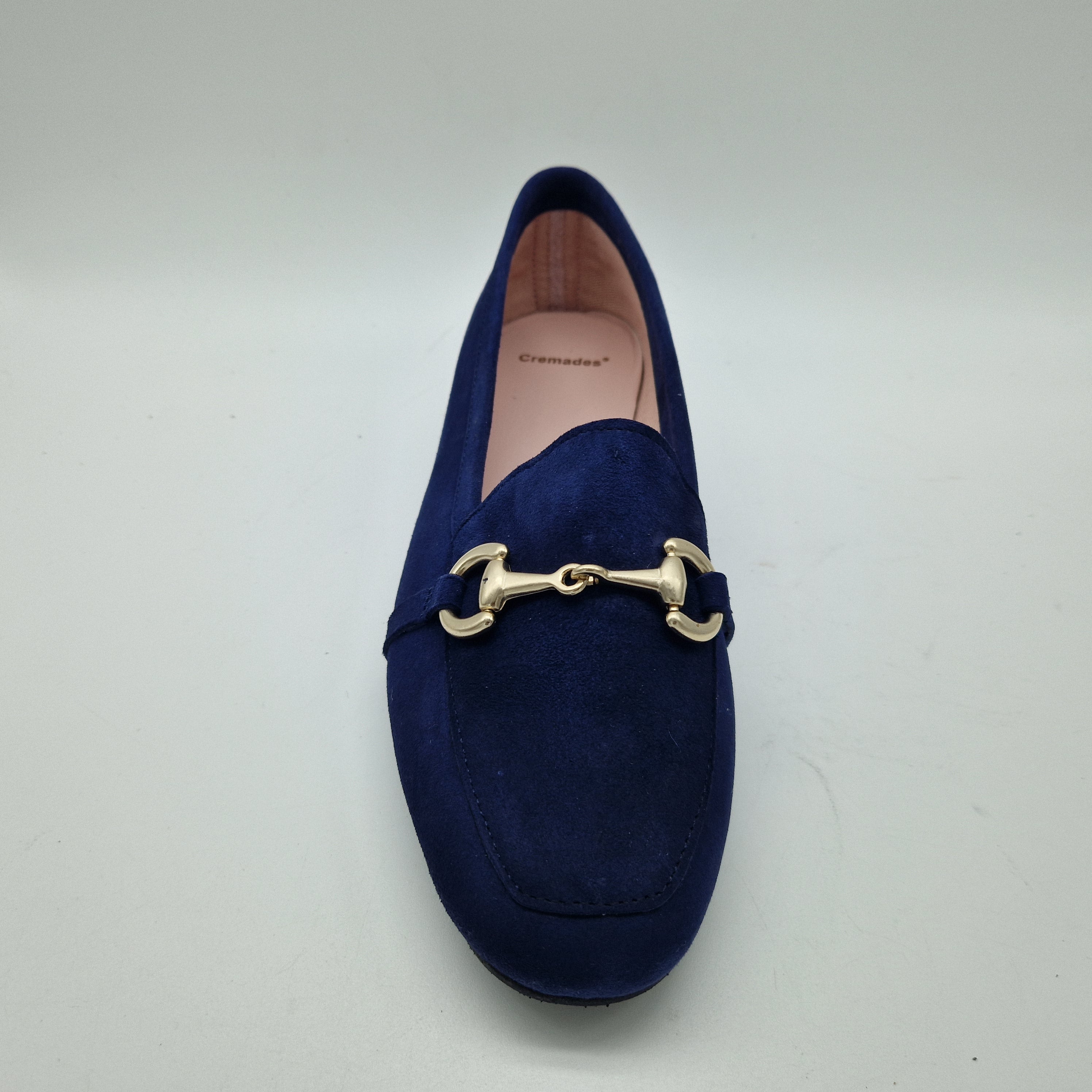 MOCASÍN CON ESTRIBO EN ANTE AZUL