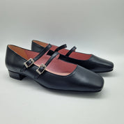 BAILARINA CON HEBILLAS EN PIEL NEGRO