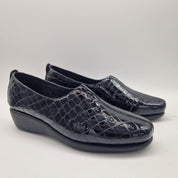 COPETE EN PIEL GRABADA NEGRO