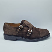 2 HEBILLAS EN SERRAJE MARRÓN