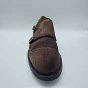 2 HEBILLAS EN SERRAJE MARRÓN