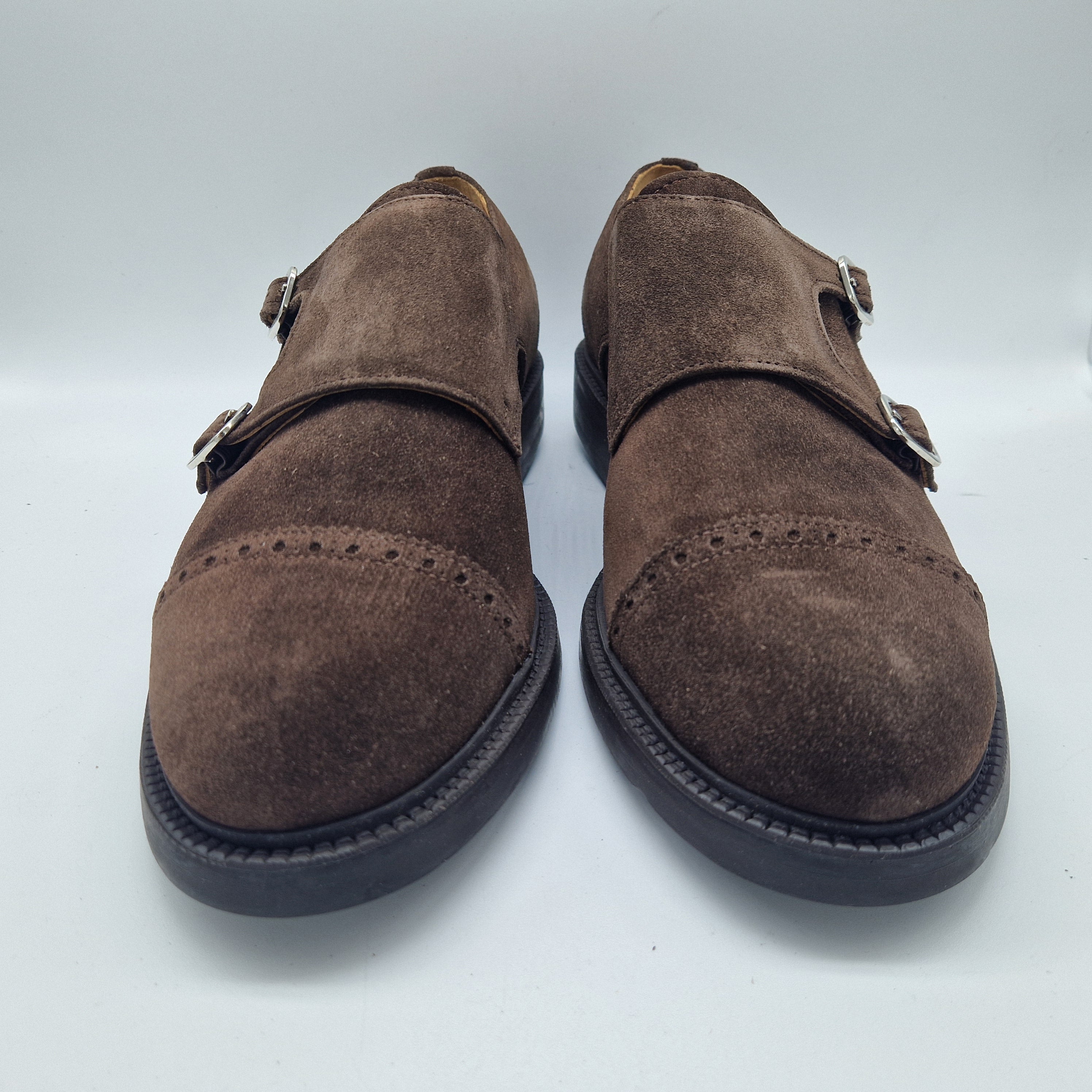 2 HEBILLAS EN SERRAJE MARRÓN