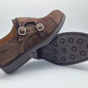 2 HEBILLAS EN SERRAJE MARRÓN