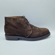 BOTÍN DE CORDONES EN SERRAJE MARRÓN