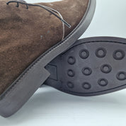 BOTÍN DE CORDONES EN SERRAJE MARRÓN