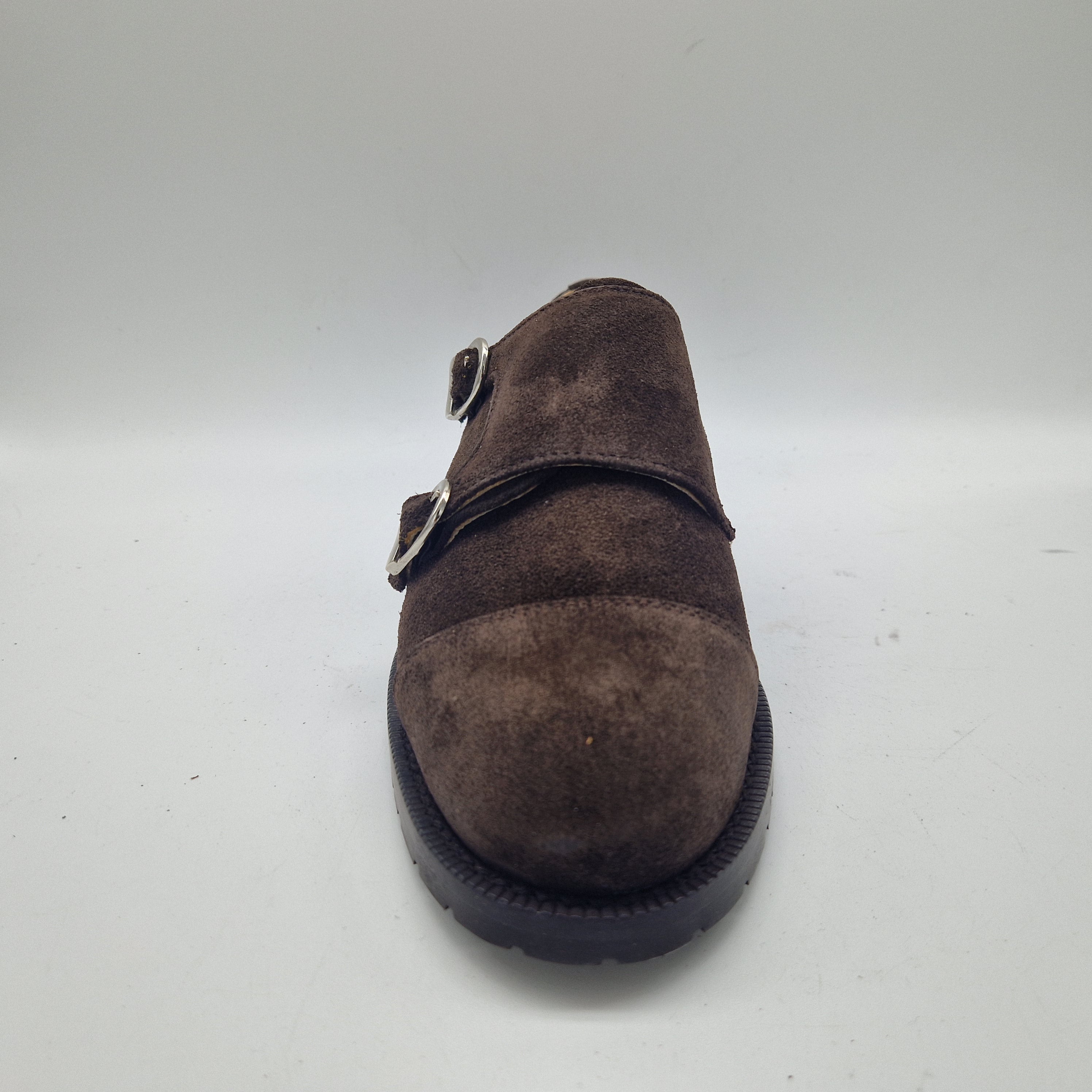 2 HEBILLAS EN SERRAJE MARRÓN