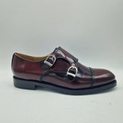 2 HEBILLAS EN PIEL BURDEOS