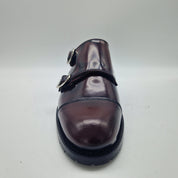 2 HEBILLAS EN PIEL BURDEOS