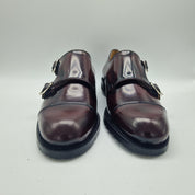 2 HEBILLAS EN PIEL BURDEOS