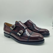 2 HEBILLAS EN PIEL BURDEOS