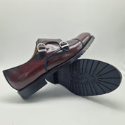 2 HEBILLAS EN PIEL BURDEOS