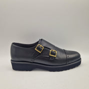 2 HEBILLAS EN PIEL NEGRA