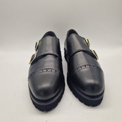 2 HEBILLAS EN PIEL NEGRA