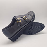 2 HEBILLAS EN PIEL NEGRA