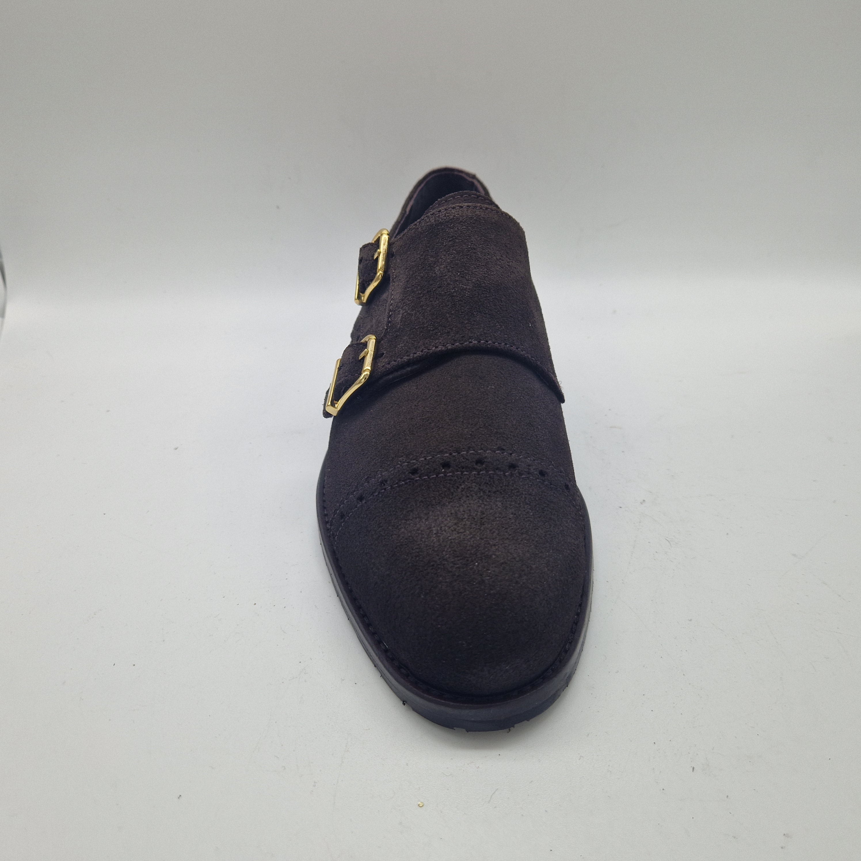 2 HEBILLAS EN SERRAJE MARRÓN