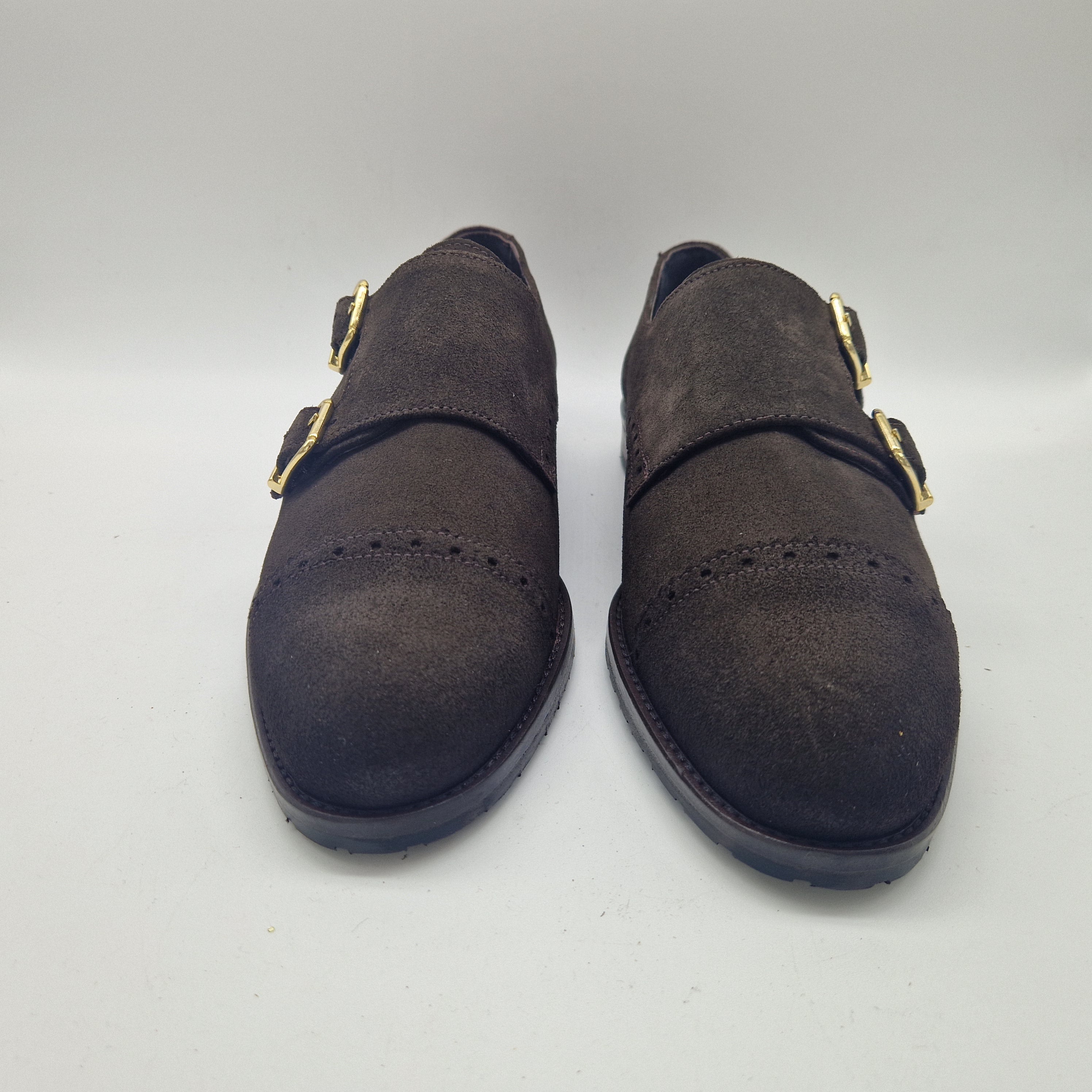 2 HEBILLAS EN SERRAJE MARRÓN