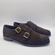 2 HEBILLAS EN SERRAJE MARRÓN