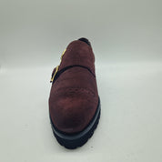 2 HEBILLAS EN SERRAJE BURDEOS