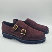 2 HEBILLAS EN SERRAJE BURDEOS