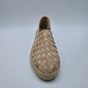 COPETE DE ESPARTO EN PIEL BEIGE