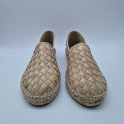 COPETE DE ESPARTO EN PIEL BEIGE