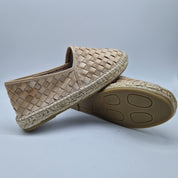 COPETE DE ESPARTO EN PIEL BEIGE