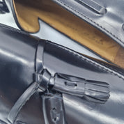 CASTELLANO DE BORLAS EN PIEL NEGRA - 72175