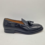 MOCASÍN DE BORLAS EN PIEL NEGRO - 72178