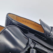 MOCASÍN DE BORLAS EN PIEL NEGRO - 72178