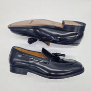 MOCASÍN DE BORLAS EN PIEL NEGRO - 72178